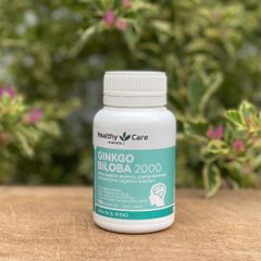 Viên Uống Bổ Não Healthy Care Ginkgo Biloba 2000mg - Tăng Cường Tuần Hoàn Máu Não, Cải Thiện Trí Nhớ, Giảm Stress, 100 Viên Úc