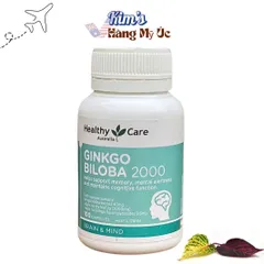 Viên Uống Bổ Não Healthy Care Ginkgo Biloba 2000mg - Hỗ Trợ Tuần Hoàn Máu, Cải Thiện Trí Nhớ, Giảm Stress 100 Viên Úc
