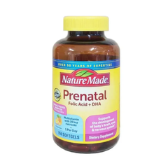 [TẶNG MÁY ĐỌC THẺ SONG NGỮ ] Vitamin Tổng Hợp Dành Cho Bà Bầu Nature Made Prenatal Folic Acid + DHA 150 Viên - Hỗ Trợ Sức Khỏe Mẹ Và Phát Triển Thai Nhi