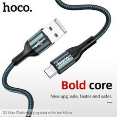Cáp Sạc Hoco X2 MAX 2M Micro USB - Sạc Nhanh QC 3.0, Lightning, Type-C - Hợp Kim Aluminum Chất Lượng Cao