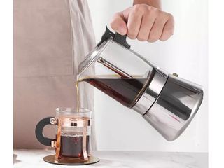 Ấm pha cà phê Kaiyo Moka Pot 160ml KCP-160 - Thiết bị pha cà phê espresso cao cấp, inox bền đẹp, dùng cho mọi loại bếp