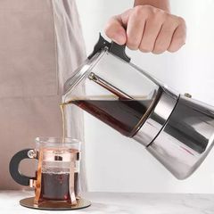 Ấm pha cà phê Kaiyo Moka Pot 160ml KCP-160 - Thiết bị pha cà phê espresso cao cấp, inox bền đẹp, dùng cho mọi loại bếp