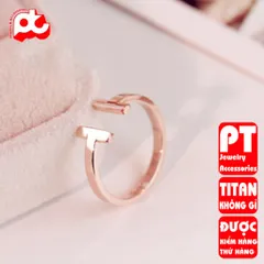 Nhẫn titan nữ freesize T đặc cách điệu cao cấp thép không gỉ titanium trangsucpt 401245