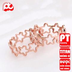 Nhẫn titan nữ ngôi sao 5 cánh cách điệu cao cấp thép không gỉ titanium trangsucpt 401252