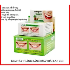 Kem Tẩy Trắng Răng Green Herb Thái Lan 25g - Giảm Ố Vàng, Sạch Vôi, An Toàn Tự Nhiên, Hơi Thở Thơm Mát - Gel Tẩy Trắng Răng