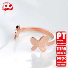 Nhẫn titan nữ freesize bướm cách điệu cao cấp thép không gỉ titanium PT Jewelry & Accessories 401275