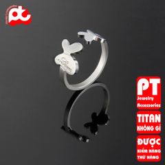 Nhẫn titan nữ freesize bướm cách điệu cao cấp thép không gỉ titanium PT Jewelry & Accessories 401275