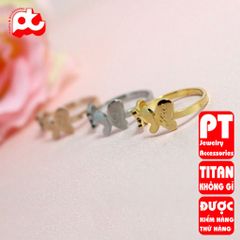 Nhẫn titan nữ freesize bướm cách điệu cao cấp thép không gỉ titanium PT Jewelry & Accessories 401275