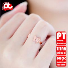 Nhẫn titan nữ freesize bướm cách điệu cao cấp thép không gỉ titanium PT Jewelry & Accessories 401275