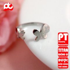 Nhẫn titan nữ freesize bướm cách điệu cao cấp thép không gỉ titanium PT Jewelry & Accessories 401275