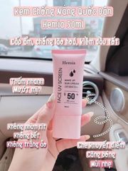 Combo 2 Kem Chống Nắng Hemia Chính Hãng SPF50+ - Dưỡng Trắng, Nâng Tone Da, Kiềm Dầu, An Toàn, Phù Hợp Mọi Làn Da