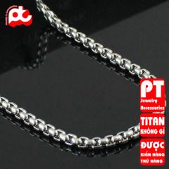 Dây chuyền dây xích nam titan cao cấp thép không gỉ bông dừa khít trangsucpt 4mm PTDCNA48 401332