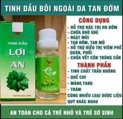 Tinh Dầu Lợi An Trầu Không 100% Thảo Dược - Giảm Ho, Khò Khè, Ngạt Mũi Cho Trẻ Em và Người Lớn