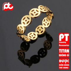 Nhẫn titan nữ đồng tiền cổ cách điệu cao cấp thép không gỉ titanium trangsucpt 401343