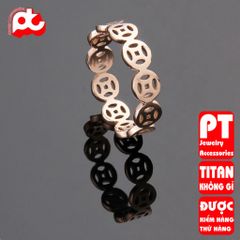 Nhẫn titan nữ đồng tiền cổ cách điệu cao cấp thép không gỉ titanium trangsucpt 401343