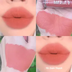 Son Kem Lì Ngậm Dưỡng Môi Melly Màu Cam Thạch - Cấp Ẩm Lâu Trôi 12 Giờ, Chất Son Velvet Mịn Mượt, Không Chì