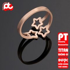 Nhẫn titan nữ freesize ngôi sao rỗng cách điệu thép không gỉ titanium PT Jewelry & Accessories 401357