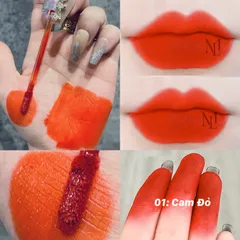 Son Môi Super Matte Combo 2 Màu Đỏ Cam - Bền Màu 12H, Không Thâm Môi, Dưỡng Ẩm, An Toàn 100% Từ Thiên Nhiên