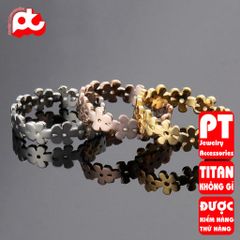 Nhẫn titan nữ cỏ 5 lá đặc cách điệu cao cấp thép không gỉ titanium PT Jewelry & Accessories 401370
