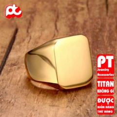 Nhẫn nam titan thời trang mặt trơn vuông to inox cao cấp thép không gỉ trangsucpt màu PTNNA24 401372