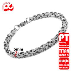 Lắc tay titan nam cao cấp sang trọng inox thép không gỉ ziczac vuông trangsucpt 9mm PTLTNA78 401380