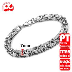 Lắc tay titan nam cao cấp sang trọng inox thép không gỉ ziczac vuông trangsucpt 9mm PTLTNA78 401380