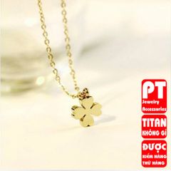 Dây chuyền titan cỏ 4 lá cao cấp sang trọng không đen HCM 401382