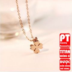 Dây chuyền titan cỏ 4 lá cao cấp sang trọng không đen HCM 401382