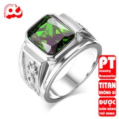Nhẫn nam titan cao cấp chạm rồng 2 bên  đá đen nhẫn thép không gỉ PT Jewelry & Accessories PTNNA251 401388
