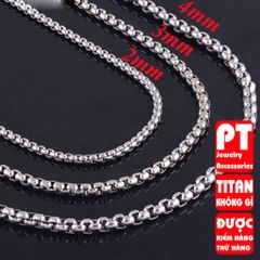 Dây chuyền nam inox cao cấp sang trọng không đen PT Jewelry & Accessories ( 2mm) 401391