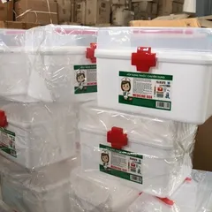Hộp đựng thuốc y tế đa năng - Hộp sắp xếp thuốc gia đình di động an toàn, tiện lợi, chất liệu nhựa trong suốt 26x17x19cm