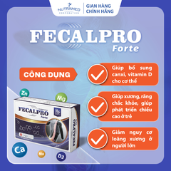 Viên uống Fecalpro Forte - Bổ sung Canxi và Vitamin D cho xương chắc khỏe, Hỗ trợ phát triển chiều cao cho thanh thiếu niên (30 viên)