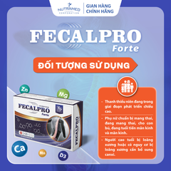 Viên uống Fecalpro Forte - Bổ sung Canxi và Vitamin D cho xương chắc khỏe, Hỗ trợ phát triển chiều cao cho thanh thiếu niên (30 viên)
