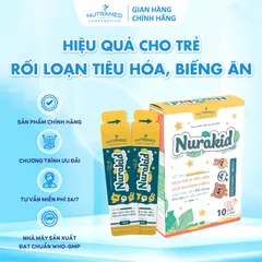 Gói uống Nurakid hỗ trợ tiêu hóa và tăng cường ăn ngon miệng cho trẻ em - Nutramed (10 gói x 10ml)