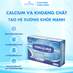 Fercalmin Forte - Viên uống bổ sung Canxi, Vitamin D & Khoáng chất cho phụ nữ mang thai, thanh thiếu niên phát triển chiều cao - 30 viên