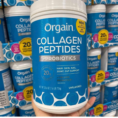 Collagen Thủy Phân Orgain 726g - Peptides + Probiotics Hỗ Trợ Sức Khỏe Da, Tóc, Từ Mỹ - Không Hương Vị Tự Nhiên Dễ Sử Dụng