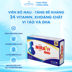 Viên bổ bầu Miravit Pregnancy - Hỗ trợ bổ sung vitamin & khoáng chất cho phụ nữ mang thai & cho con bú - Tăng cường sức đề kháng (30 viên)