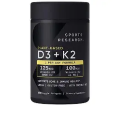 Viên Uống Bổ Sung Vitamin D3 + K2 SR Sport Research - 160 Viên Hỗ Trợ Sức Khỏe Xương Khớp và Tim Mạch
