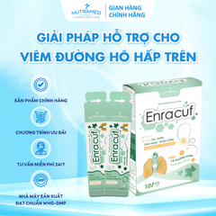 Gói Uống Enracuf Hỗ Trợ Giảm Ho, Đờm, Đau Họng - Sản Phẩm Dành Cho Trẻ Từ 3 Tuổi Và Người Lớn - Nutramed (10 Gói x 10ml)