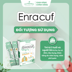 Gói Uống Enracuf Hỗ Trợ Giảm Ho, Đờm, Đau Họng - Sản Phẩm Dành Cho Trẻ Từ 3 Tuổi Và Người Lớn - Nutramed (10 Gói x 10ml)