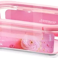[LOCKnLOCK] Hộp Thủy Tinh Chịu Nhiệt Rose Với Nắp Màu Đỏ Hoa Anh Đào LLG402 -640ml