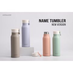 Bình Giữ Nhiệt LocknLock Name Tumbler LHC4125 500ml - Thép Không Gỉ, Màu Hồng, Giữ Nóng 8 Giờ, Dùng Đi Làm, Đi Học, Tập Thể Thao