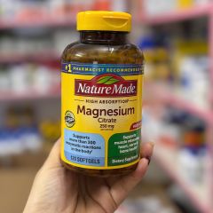 Nature Made Magnesium Citrate 250mg - 120 viên Hỗ trợ Thư Giãn Cơ và Giấc Ngủ - Sản Phẩm Hàng Mỹ Chính Hãng