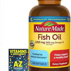 Viên Uống Dầu Cá Omega 3 Nature Made Fish Oil 1200mg - Hỗ Trợ Tim Mạch, Thị Giác, Trí Nhớ - 300 Viên Chính Hãng Mỹ