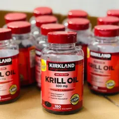 Dầu nhuyễn thể Krill Oil 500mg Kirkland Signature 180 viên - Hỗ trợ sức khỏe tim mạch và cải thiện thị lực hiệu quả