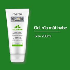 Sữa Rửa Mặt Dạng Gel BABE Stop AKN Cho Da Dầu & Mụn - Làm Sạch Sâu, Ngăn Ngừa Mụn, Xuất Xứ Tây Ban Nha, 100ml/200ml