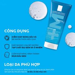 Gel Rửa Mặt La Roche-Posay Effaclar 50ml - Sữa Rửa Mặt Cho Da Dầu Nhạy Cảm, Làm Sạch, Kiểm Soát Dầu, Giảm Mụn