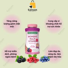 Kẹo dẻo tổng hợp cho Nữ Nature's Bounty Women's multi vitamin 240 viên của Mỹ
