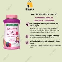 Kẹo dẻo tổng hợp cho Nữ Nature's Bounty Women's multi vitamin 240 viên của Mỹ