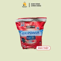 Viên Giặt Kirkland Signature Oxi Power 5 Trong 1, 110 Viên, 3.08kg - Chất Tẩy Vết Bẩn Cao Cấp, Bảo Vệ Màu Sắc, Làm Trắng Sáng